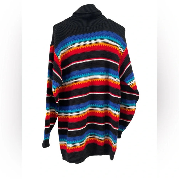 Vintage retro turtle neck striped sweater - Picture 3 of 4